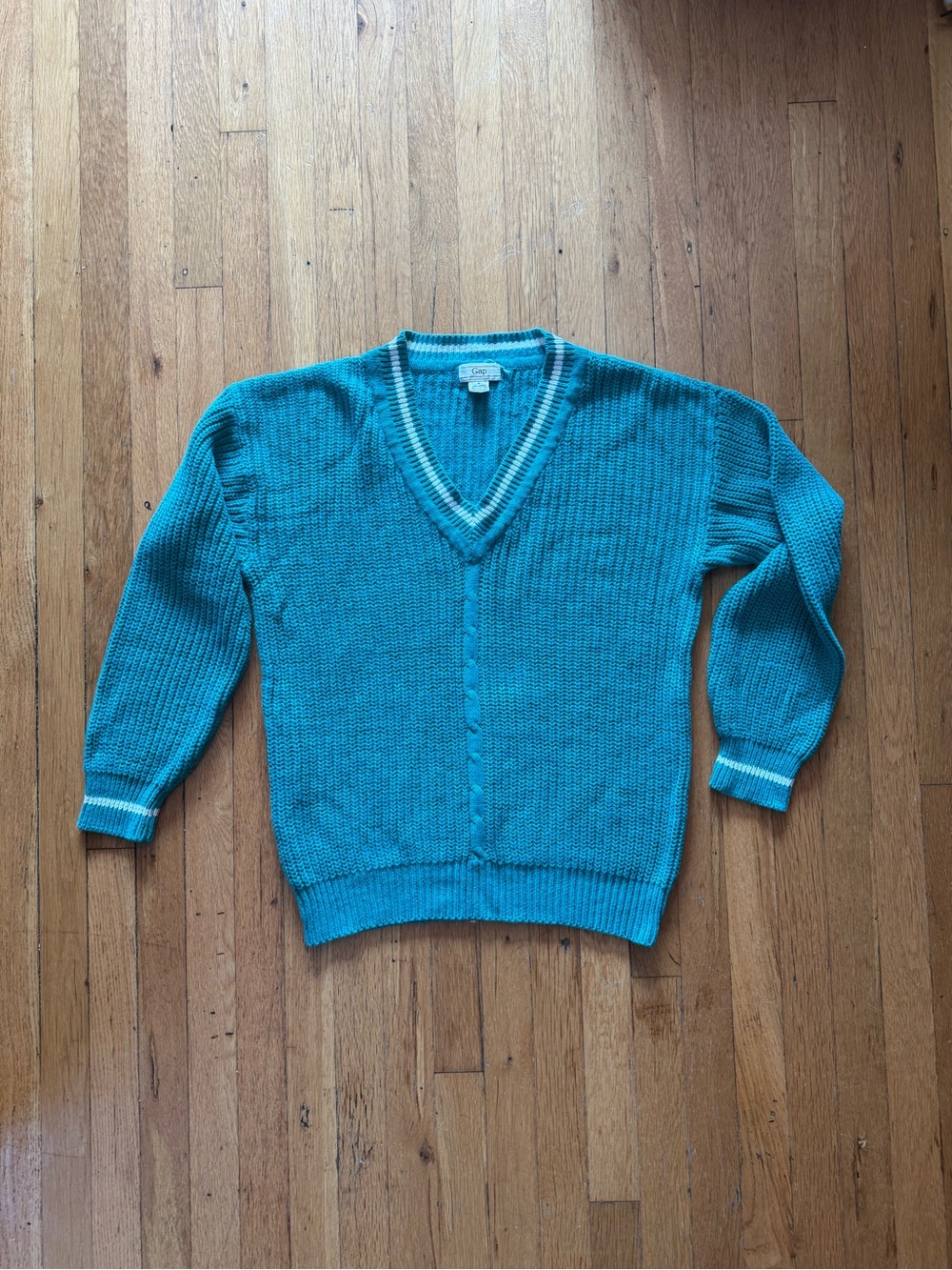Gap V-neck Turquoise Knit Sweater